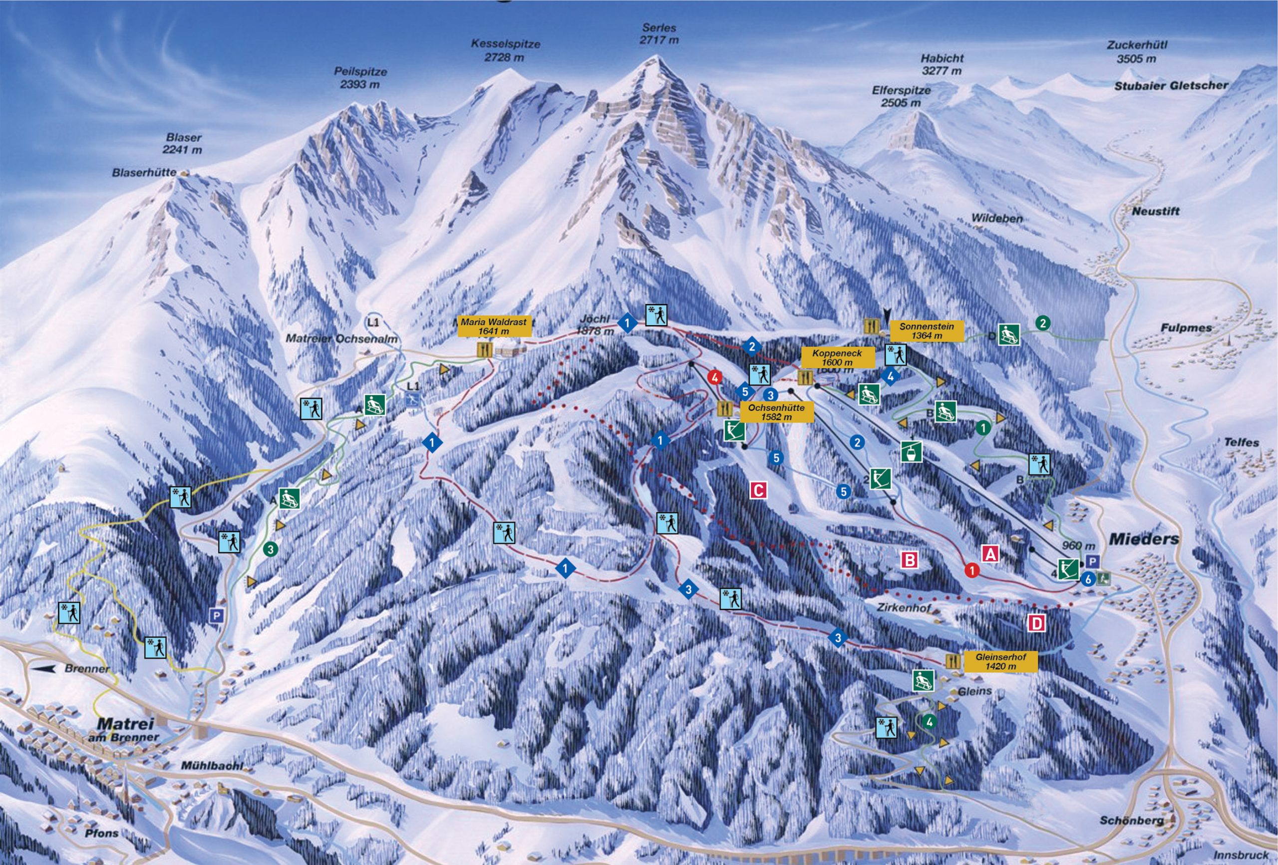  pistekaart serlesbahnen mieders
